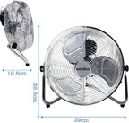Senelux Bodenventilator - Chrome Gym Fan 30,5 cm Elektrischer tragbarer Lüfter für Zuhause/Fitnessstudio/Büro - 3 Geschwindigkeitsstufen mit Neigungsfunktion