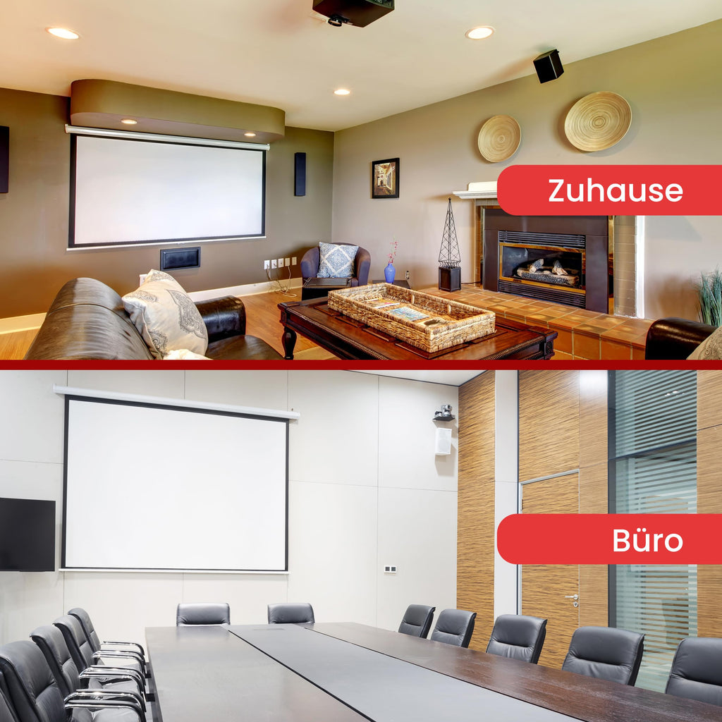 Pyle Beamer Rollo-Leinwand, 72 Zoll, 144x107 cm 4:3, Full-HD & 4K-kompatibel, Ausziehbar, Projektor- Leinwand für Wand/Decke, ideal für Heimkino & Präsentationen