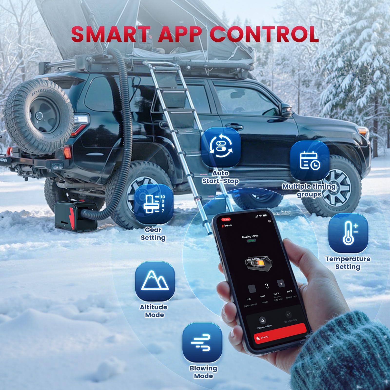 8kW Luft Dieselheizung, 12V/24V DC & 240V AC Diesel Standheizung 0,12–0,45 L/h mit APP & Adapter, 18% höhere Verbrennungseffizienz,10-Stufen-Temperaturregelung, Automatik-Start-Stopp für Auto,LKW,2025