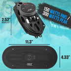 Pyle 3-Wege Universal Auto Lautsprecher - 300W 4"x10" Triaxial, Profi Audio, Tür-/Seitenkompatibel, PL410BK (Paar)