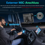 Tragbarer Carplay Bildschirm, Carpuride V3R Kabelloses Airplay&Android Auto, 7 Zoll 1080P HD-Touchscreen mit echter 720P-Rückfahrkamera/BT 5.0/Mirror Link/USB-Wiedergabe/Rauschunterdrückungs-Chip AUX