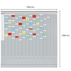 FRANKEN T-Kartentafel Jahresplaner für 15 Monate plus Index, 100,8 x 100,8 cm, 16 Träger, 50 Schlitze, PV-SET5