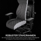 Corsair TC500 Luxe Gaming-Stuhl – Hochwertiger Atmungsaktiver Stoff – Breite Sitzfläche – In Fünf Richtungen Verstellbare Armlehnen – Verstellbare Lendenstütze – Neigung von 90–160 Grad – Schatten