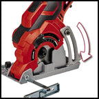 Einhell Mini-Handkreissäge TC-CS 89 (600 W, 7200 min^-1, 27 mm Schnitttiefe, 10 mm Sägeblattaufnahme, Spindelarretierung, TCT Sägeblatt, Parallelanschlag)