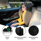 Kinderkraft JUNIOR FIX2 I-SIZE Kindersitz 15-36kg, Kinderautositz mit Isofix, Gruppe 2/3, 100-150 cm, Einstellbare Rückenlehne und Kopfstütze, spezielle Sicherheitssysteme, Leicht zu tragen, Schwarz