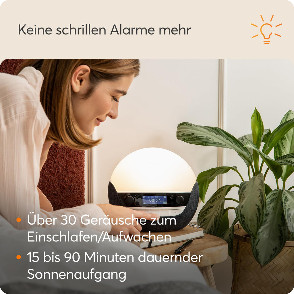 Lumie Bodyclock Luxe 750DAB - Lichtwecker, DAB-Radio, Bluetooth Lautsprecher & Wenig Blaulicht für Schlafenszeit