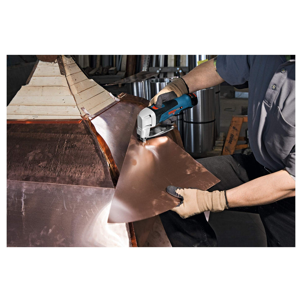 Bosch Professional 12V System Akku Blechschere GSC 12V-13 (inkl. Innensechskantschlüssel, 1x Ober- und Untermesser für Blechschere, Einlage, ohne Akku/ Ladegerät)