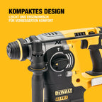 DEWALT SDS-plus XR Akku-Kombihammer/Schlagbohrmaschine (18V, bürstenlos, 24mm, ideal für Bohranker/Befestigungslöcher, 2x 18V / 5 Ah Li-Ion Akkus, Ladegerät, T-STAK Box), DCH273P2T-QW