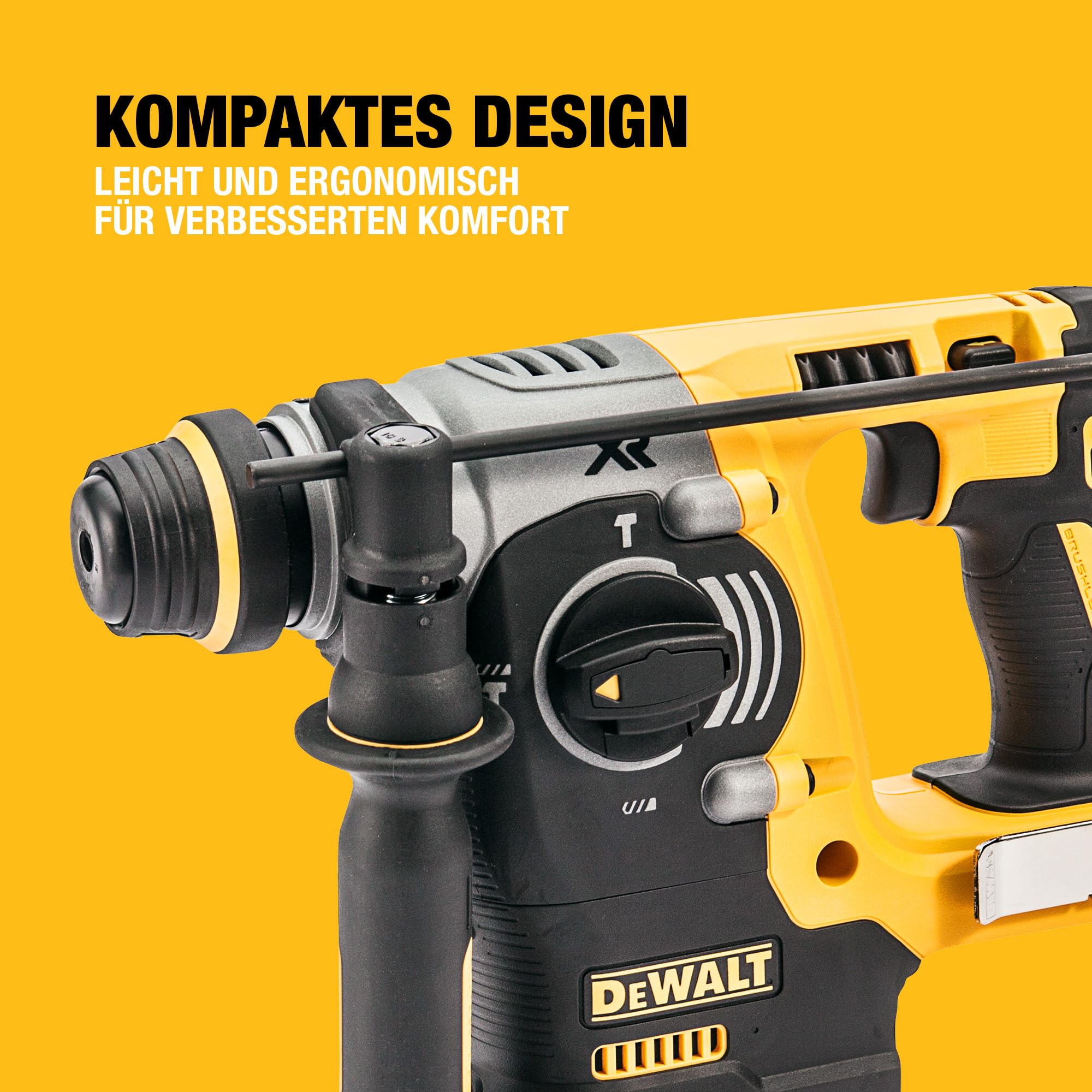 DEWALT SDS-plus XR Akku-Kombihammer/Schlagbohrmaschine (18V, bürstenlos, 24mm, ideal für Bohranker/Befestigungslöcher, 2x 18V / 5 Ah Li-Ion Akkus, Ladegerät, T-STAK Box), DCH273P2T-QW