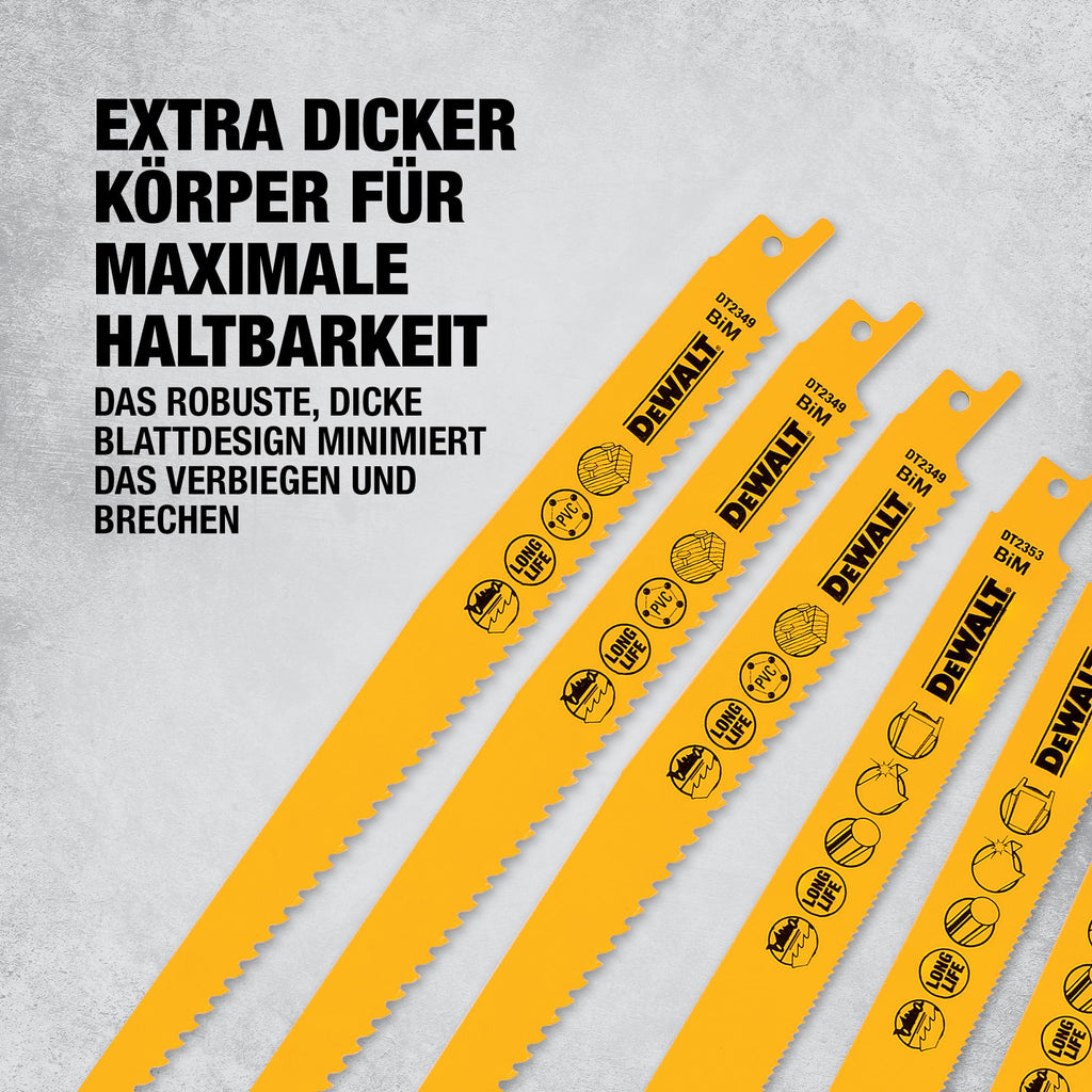 DEWALT 12-tlg. Säbelsägeblätter Set mit Aufbewahrungs-Box, DT2445-QZ