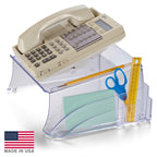 Officemate Telephone Stand, Laptop Stand, Clear Plastic Computer Riser, Laptops Elevator for Desk, Clear (21524)