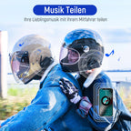 LEXIN MeshCom Mesh 3.0 Helm Intercom, Motorrad Headset Bluetooth 5.0, Motorradhelm Kommunikationssystem mit CVC und DSP Geräuschunterdrückung, Multi-Audio Funktion, IP67 Wasserdicht, Einzelpack