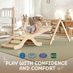 Montessori Indoor Spielset: 7-in-1 Klettergerüst mit Rutsche, Bogen & Matte für Kleinkinder und Kinder (1-3 Jahre)