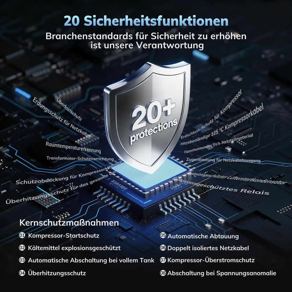 Max 25L/d, luftentfeuchter elektrisch, AEOCKY Raumgröße ca.200m³(50m²), Smart Luftentfeuchter mit Ablaufschlauch, Geeignet für Keller, Waschküche, Schlafzimmer, Badezimmer
