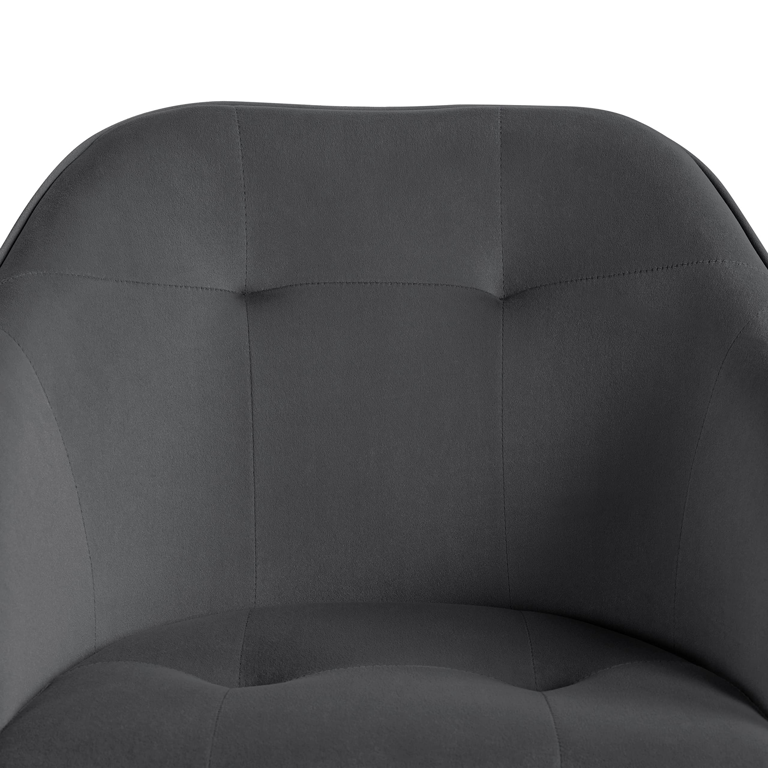 Yaheetech Homeoffice Stuhl, Schminkstuhl, höhenverstellbar Drehstuhl, SamtStuhl Schreibtischstuhl für Arbeitszimmer, Schlafzimmer, Atmungsaktiv Rollstuhl bis 136 KG belastbar Dunkelgrau