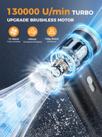 Smiling Shark Elektrische Staubgebläse Luftdruckspray, J01 aus Aluminum 130000 U/min Druckluft Compressed Air Duster mit Stufenloser Regelung Mehrzweck-Jet-Lüfter für PC/BBQ/Auto/Camping, Schwarz