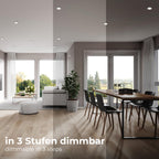 B.K.Licht - 5er Set LED Einbaustrahler 230V dimmbar in Stufen, schwenkbar, Lochdurchmesser 68mm, LED Spot, flach, Deckenspots, Spots, Einbauleuchten, Einbauspots, 82x28 mm, Matt-Nickel