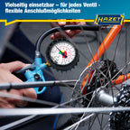 HAZET Reifenfüll-Messgerät 9041-1 I Manometer-Messbereich: 0-12 bar, Schlauchlänge: 400 mm, Manometer-Durchmesser: 63 mm I Reifendruck-Prüfer für Auto, Motorrad, Lkw uvm.