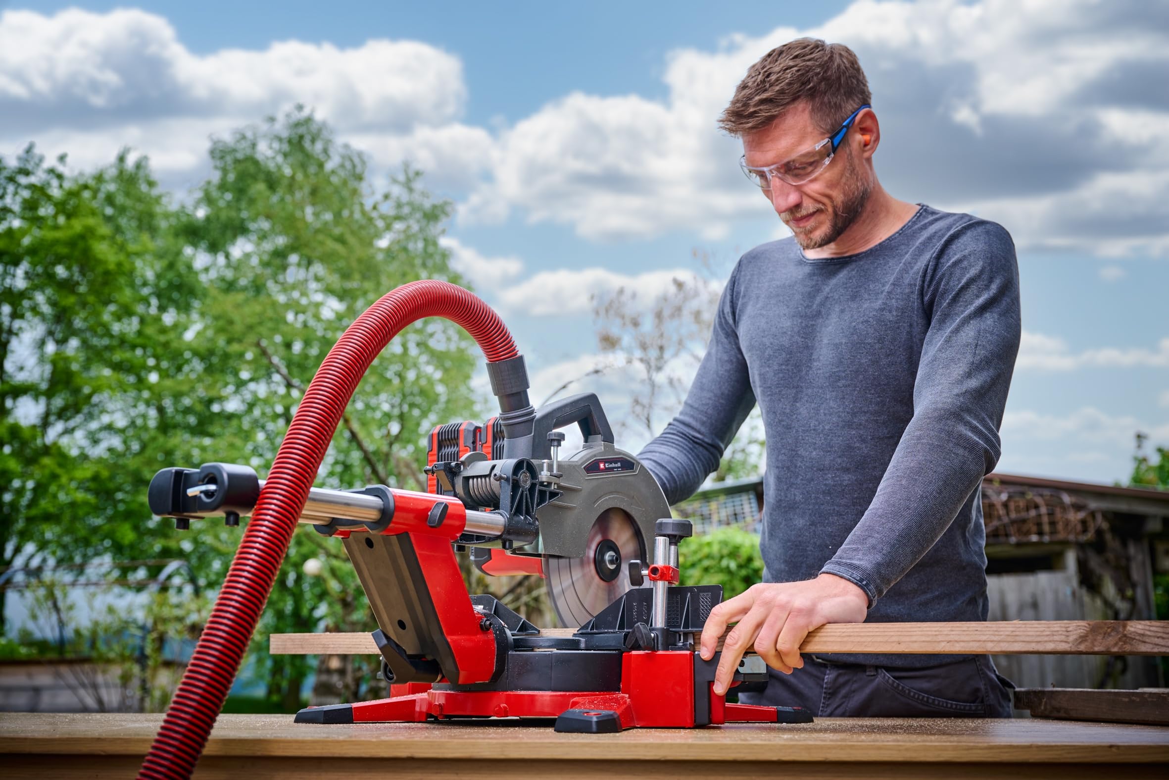 Einhell Akku-Zug-Kapp-Gehrungssäge TE-SM 36/10 L Li-Solo Power X-Change (36 V, max. 85 mm x 340 mm Schnitttiefe/-breite, Ø 254 mm Sägeblatt, neigbarer Sägekopf, ohne Akku)