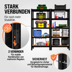 Monzana® 2X Schwerlastregal 180x90x40cm Schwarz Montagematerial 1750kg 10 MDF-Platten Kellerregal Lagerregal Steckregal Metallregal Werkstattregal