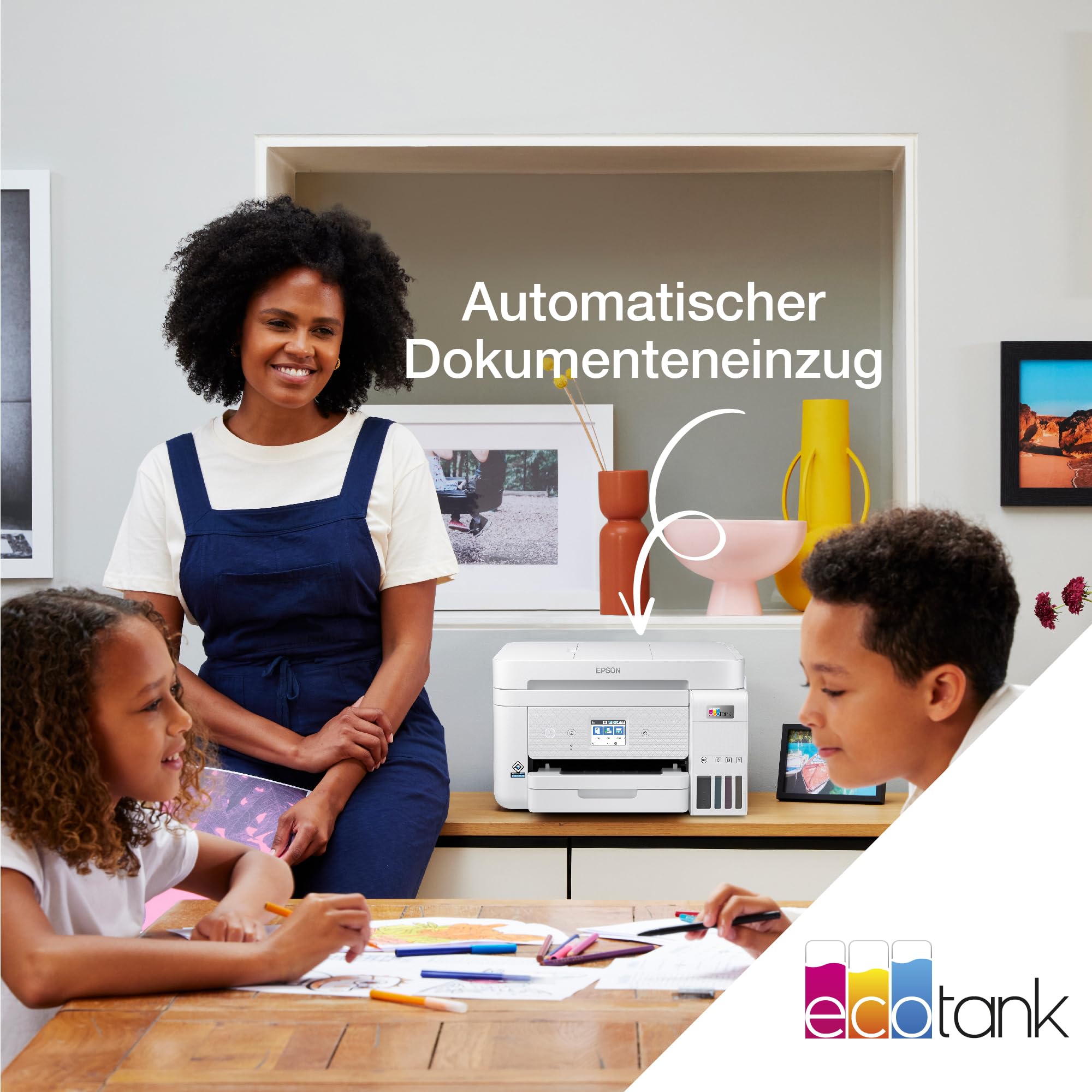 Epson EcoTank ET-4856 A4-Multifunktions-Wi-Fi-Tintentankdrucker, mit einem im Lieferumfang enthaltenen Vorrat an Tinten bis zu 3 Jahren