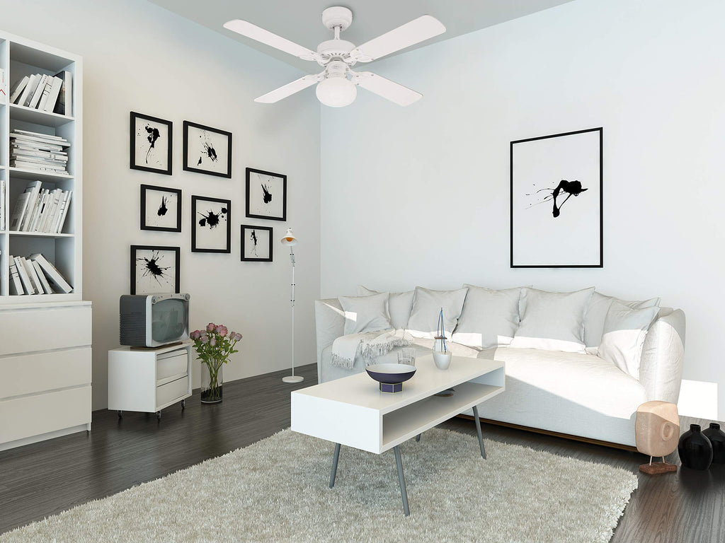 Westinghouse Vegas 7218540 Deckenventilator mit Beleuchtung, A++ to E, Metall, 60 W, E27, weiß, 105 x 105 x 44.2 cm