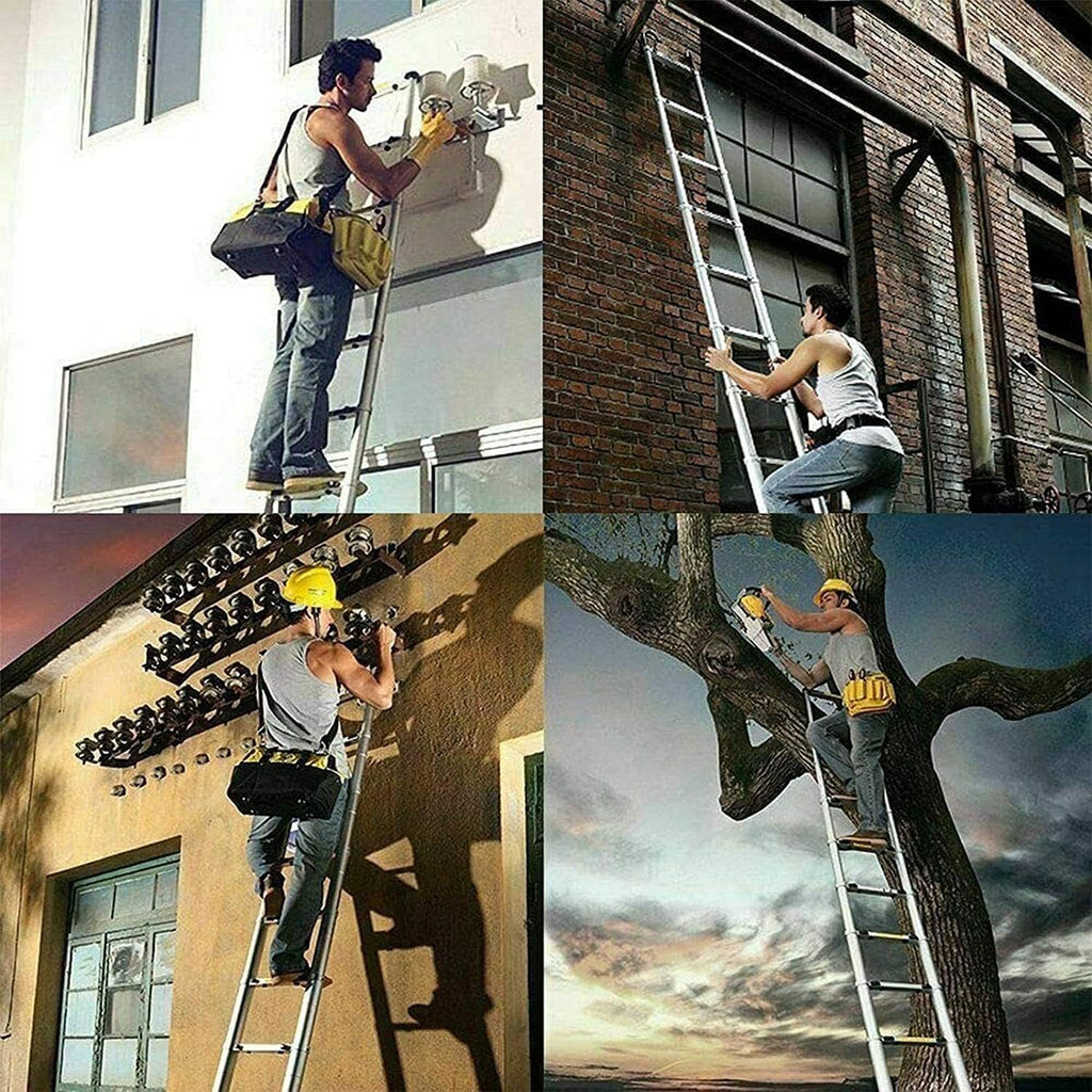 6m Teleskopleiter aus Aluminium – Sicher, geschützt und rutschfest, vielzwecktauglich, ausfahrbar (6m/20Fuß), Tragfähigkeit bis 150 kg (330 lbs)