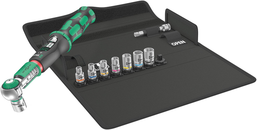 Wera 05075830001 Safe-Torque A 1 Set 1, Drehmomentschlüssel-Satz, 1/4" Vierkant, 2-12 Nm, 10-teilig, Schwarz-grün