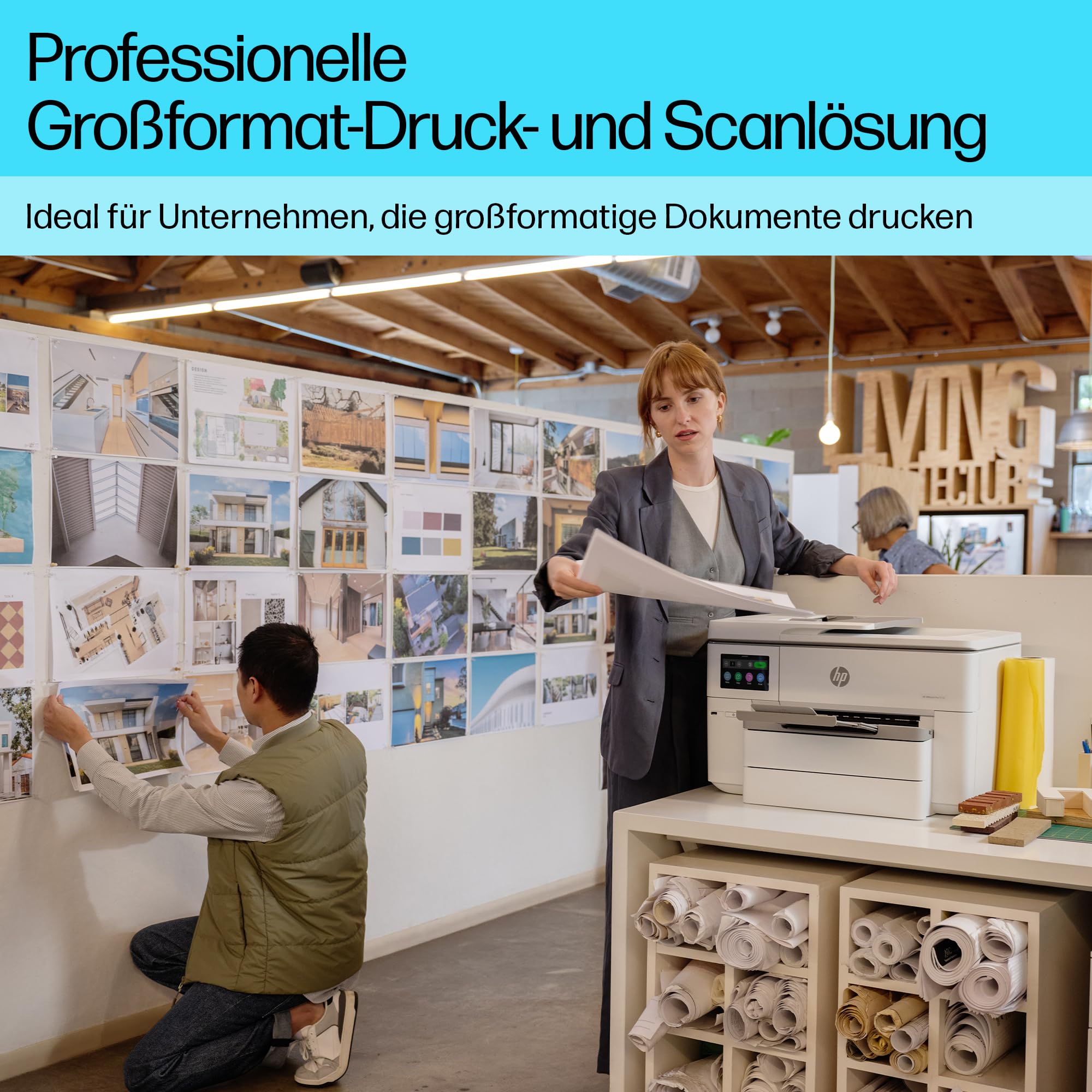 HP OfficeJet Pro 9730e A3-Multifunktionsdrucker, Drucken, Scannen und Kopieren bis A3, 6 Monate gratis drucken Instant Ink inklusive, Fax, WLAN, LAN, Duplex, Airprint, Grau-Weiß
