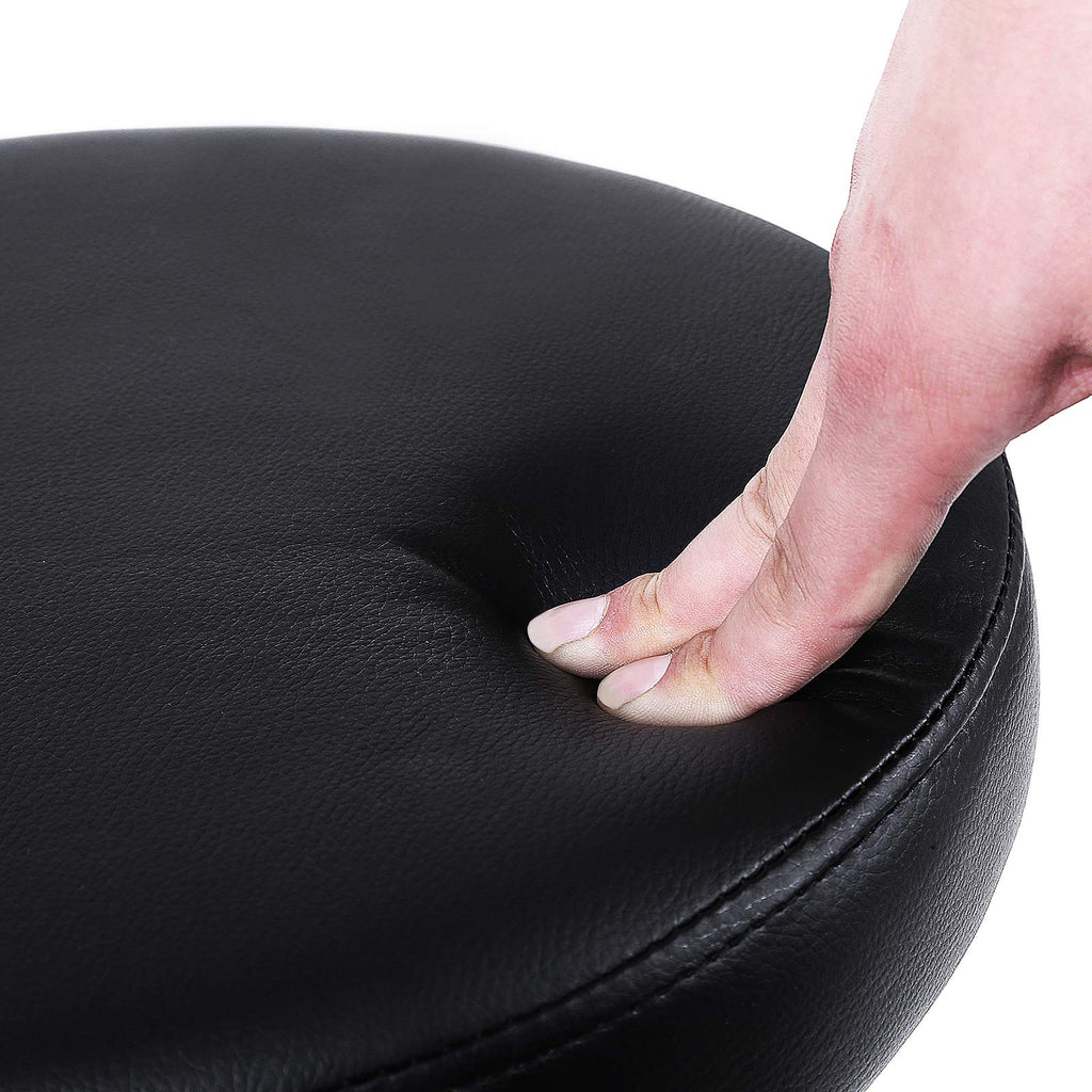 SONGMICS Drehhocker auf Rollen, höhenverstellbarer Rollhocker, 46-58 cm, mit Kunstleder bezogener Sitz, Arbeitshocker für Kosmetikstudios, Friseursalons, Büros, Praxen, schwarz LJB61B