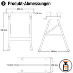Meister Werk-und Spanntisch-150 kg Tragkraft-Große Arbeitsfläche-Aufgedruckte Skala & Winkelangaben-Klappbar-Vielseitig verstellbar/Werkbank mit Spannbacken/Arbeitstisch/9079100, Gemalt