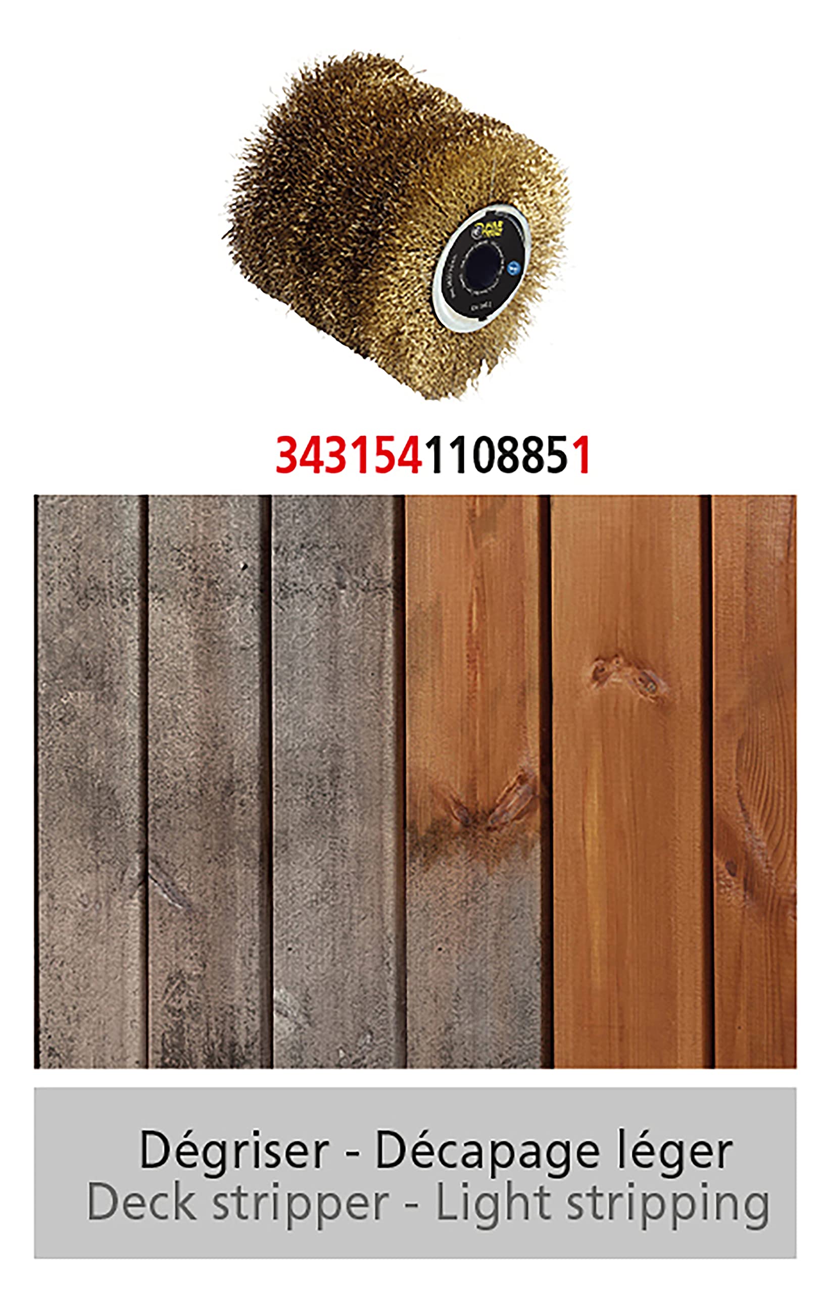 Fartools 110885 Bürste mit Messingdraht, 0,3 mm, Ø 120 mm, L 100 mm, kompatibel mit Renovierer REX120, REX200 und REX-H200 zum Abbeizen/Entgraten
