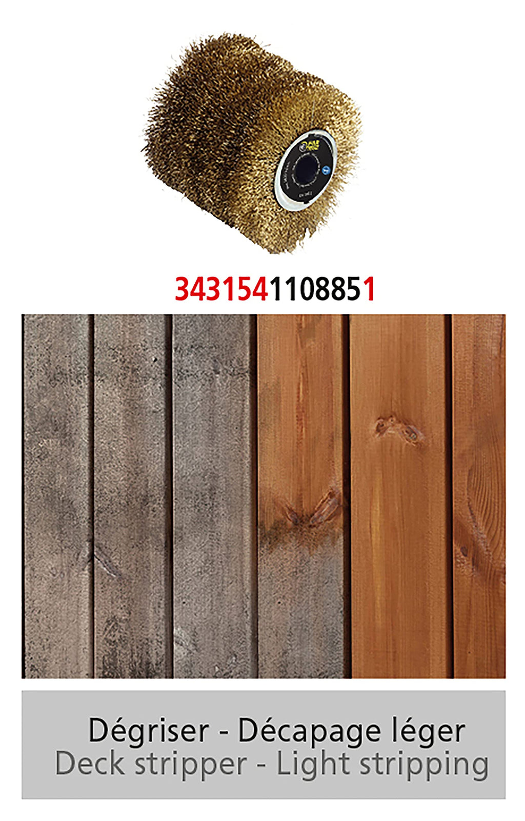 Fartools 110885 Bürste mit Messingdraht, 0,3 mm, Ø 120 mm, L 100 mm, kompatibel mit Renovierer REX120, REX200 und REX-H200 zum Abbeizen/Entgraten