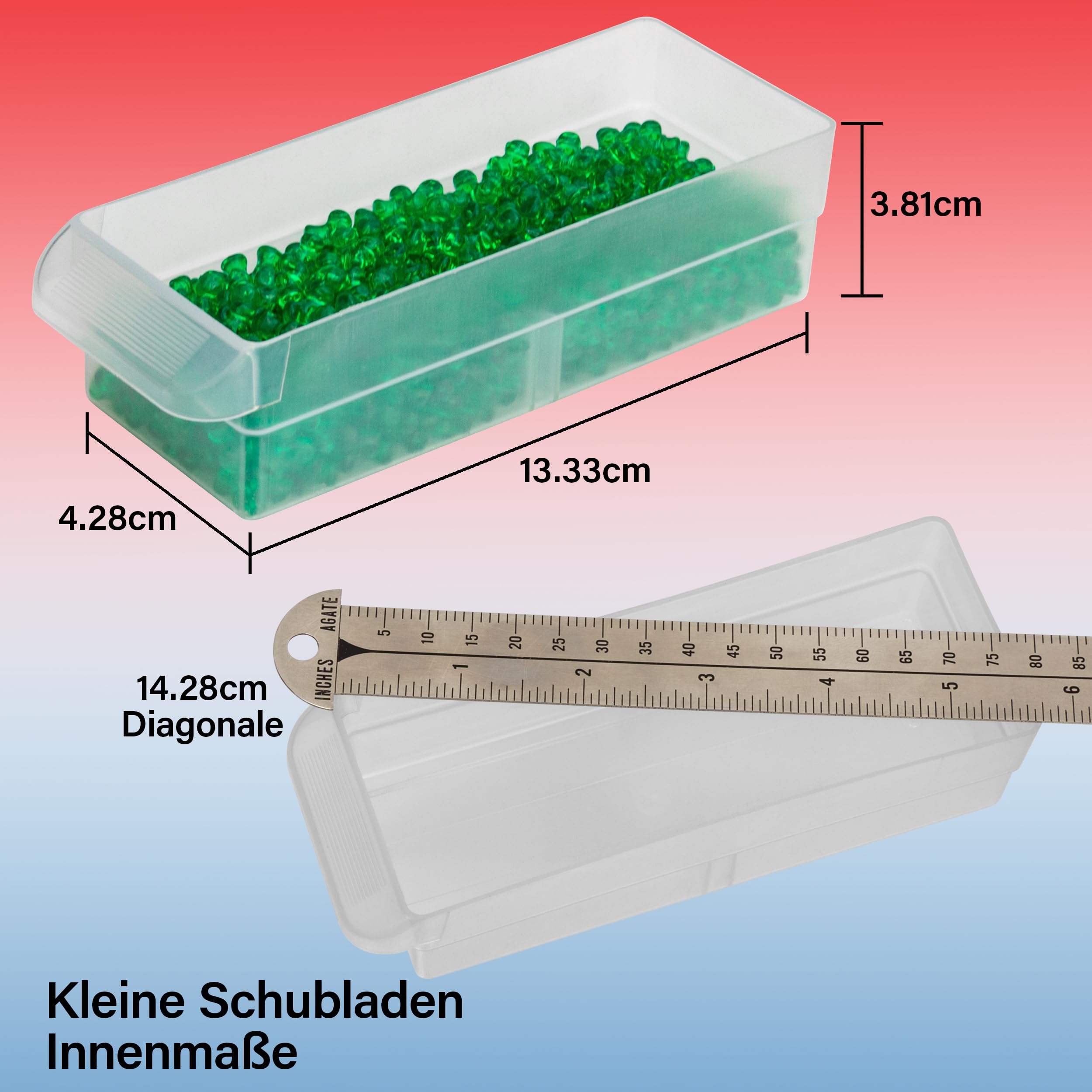 Akro-Mils 10164 Schubladenschrank mit 64 Schubladen, Kunststoff, für Garage, Perlen- und Make-up-Organizer, Lego-Aufbewahrung, Lehrer-Werkzeugkasten und mehr, 50,8 x 15,2 x 40,6 cm (B x T x H) Schwarz