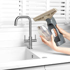 Beldray Akku-Fenstersauger+ – Handheld & wiederaufladbar, streifenfreie Reinigung, Spiegel- und Glasreinigung, 100 ml Abnehmbarer Wassertank, inklusive Sprühflasche und Wischpad, Titan, BEL01985VDE