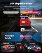 REDTIGER F17 Elite 4K 3 Kanal Dashcam Auto, STARVIS 2 IMX678 & IMX 675, 128GB Karte, Full Night Color, 4K+2.5K+1080P Vorne und Hinten Innen, Sprachsteuerung, 5GHz WiFi 6, GPS, HDR, Parkmodus