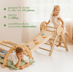 Goodevas 5-in-1 Montessori Klettergerüst Set: Indoor Kletterdreieck, Kletterbogen mit Kissen, und Rutsche für Kinder, Indoor Spielplatz 1-3 Jahre