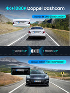 DDPAI Z50 Pro Dashcam Auto Vorne Hinten 4K+1080P, Echtes 4K AI-ISP Nachtsicht Dash Cam, Autokamera mit 64GB Karte, 4G LTE Support, 5GHz WiFi 6 GPS, 48H Parküberwachung, 3" IPS-Display, G-Sensor, ADAS