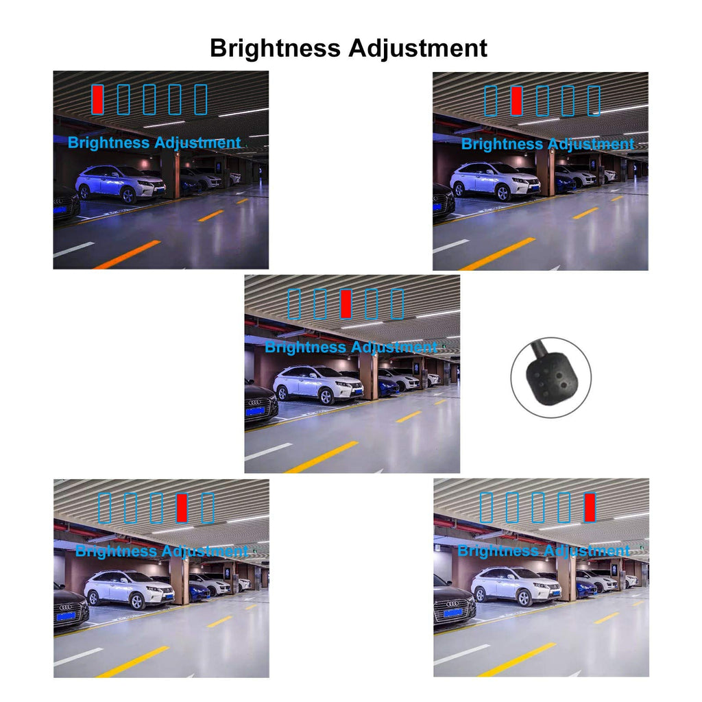 PARKVISION Rückfahrkamera,DC 12-24V Breitspannungs Frontkamera,Clever EIN Schlüssel Schwarzer Knopf,Flexible Einbaulage zulässig,NTSC TV System,4 Richtlinien optional-Schwarz
