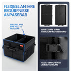 HELDENWERK Premium Kofferraum-Organizer mit Deckel stabil & rutschfest - Faltbare Auto Kofferraumtasche groß mit doppelten Böden - Kofferraumbox, Kofferraumorganizer Box