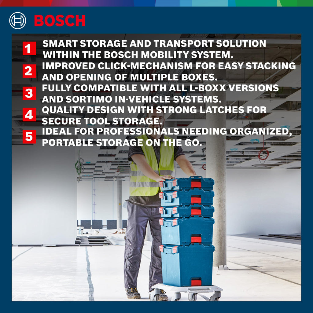 Bosch Professional Handwerkoffersystem L-BOXX 102 (Belastbarkeit bis 100 kg, eine Traglast bis 25 kg und eine Zugfestigkeit von 50 kg, Material: ABS Plastik, PA6 Kunststoff)