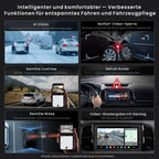 ATOTOZONE X10DG2B7E 7 Zoll Android DAB+ Autoradio Doppel-Din, 8+128G, 4G LTE, KI-Sprachassistent, Kabelloses Carplay & Android Auto, Duales Mikrofon & BT & Kameraeingang, 36B-EQ, HDMI-Eingang