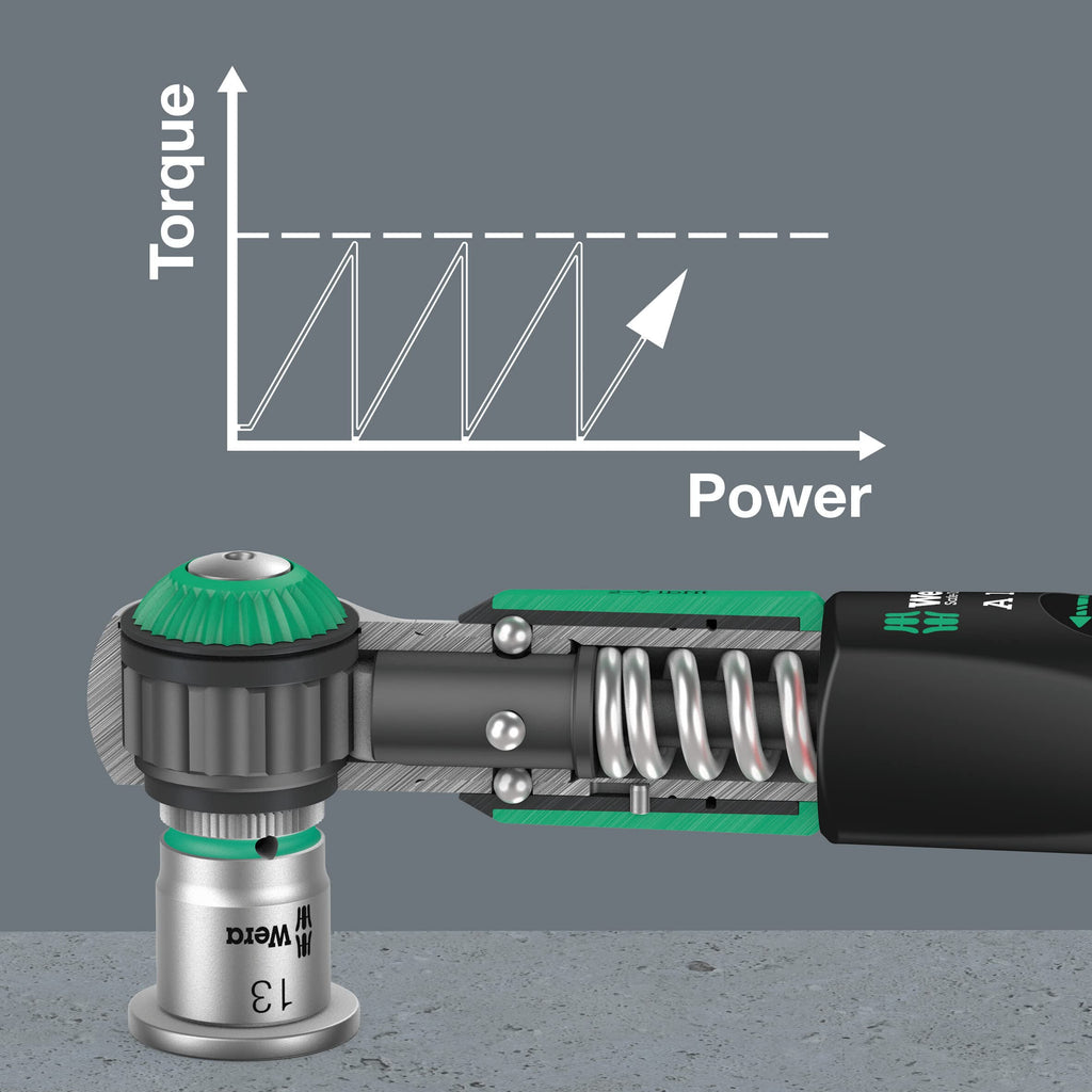 Wera 05075830001 Safe-Torque A 1 Set 1, Drehmomentschlüssel-Satz, 1/4" Vierkant, 2-12 Nm, 10-teilig, Schwarz-grün