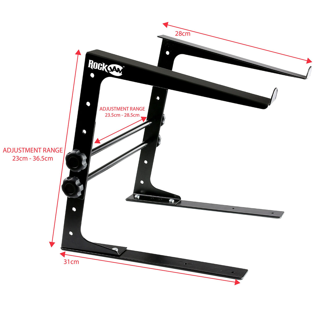 RockJam RJLP1 Adjustable Desk Mounted Desktop Laptop Stand Laptop Riser and DJ Controller Stand