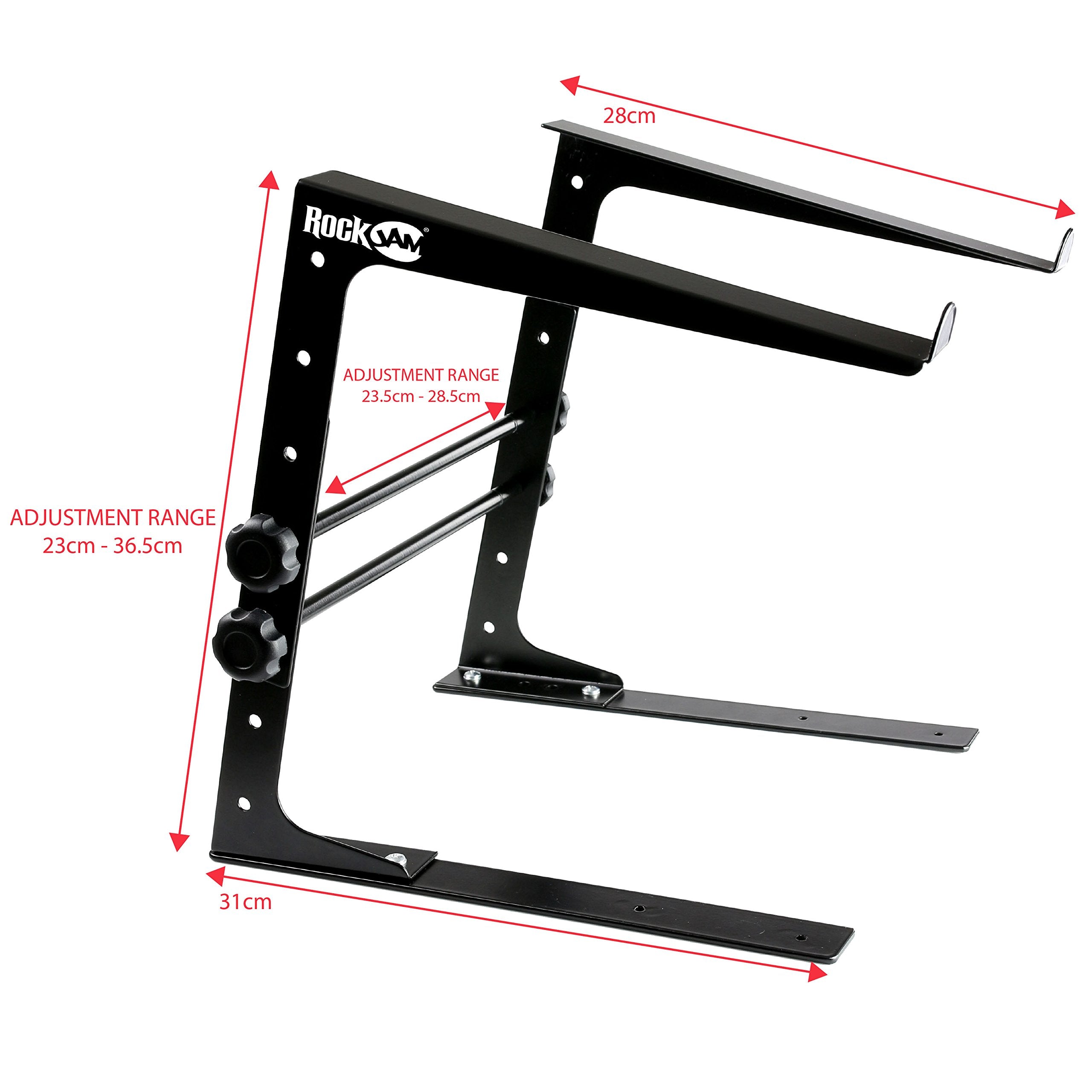 RockJam RJLP1 Adjustable Desk Mounted Desktop Laptop Stand Laptop Riser and DJ Controller Stand