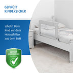 Reer ByMySide, Rausfallschutz fürs Babybett, 150x50 cm Länge, für Betten von 180 - 210 cm, grau