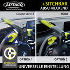 ARTAGO 870 Hochwertige Lenkradkralle 2in1 Ohne/Mit Alarm 120dB+LED, Sicherer und Abschreckender Lenkradsperre um die Lenkradspeiche, Fortschrittlichste Lenkradschloss zur Auto-Diebstahlsicherung