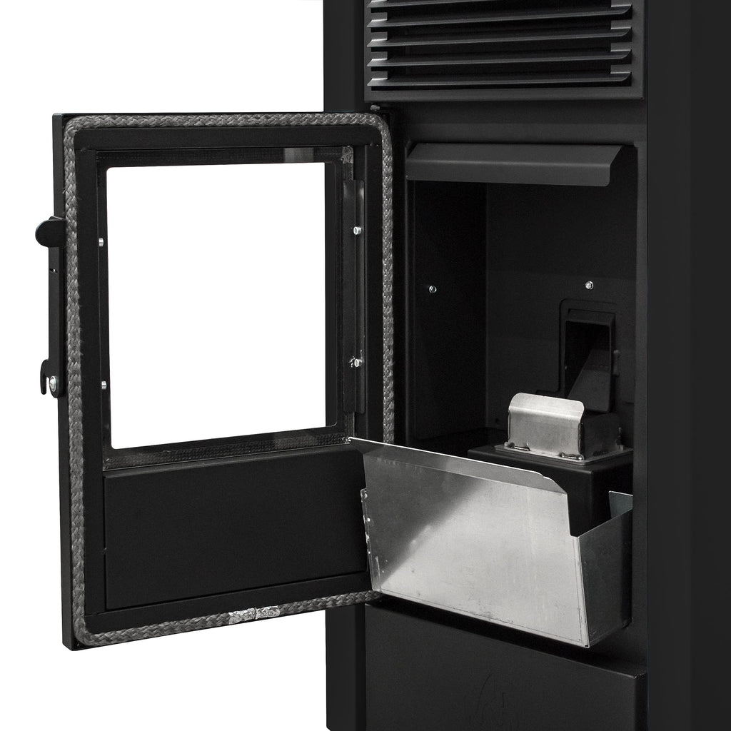 STUFE A PELLET ITALIA California 8 KW | Pelletöfen Effizienz 91% Heizt 70m² Autonomie 20 Std. Programmierbar 5 Geschwindigkeiten und Leistungsstufen Kompaktes Design 24 Monate Garantie Schwarz