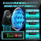 Anancyi Akku Poliermaschine 18V für Autos,15 mm Exzenter Poliermaschine, 2000-6000 RPM, 3-Geschwindigkeiten, 125mm Polierschwamm, für Mak-ita BL（Keine Batterie）