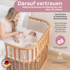 babybay Maxi extra großes Beistellbett aus massivem Buchenholz / Kinderbett Höhe stufenlos verstellbar & umweltfreundlich / mitwachsendes Babybett (kernbuche geölt)